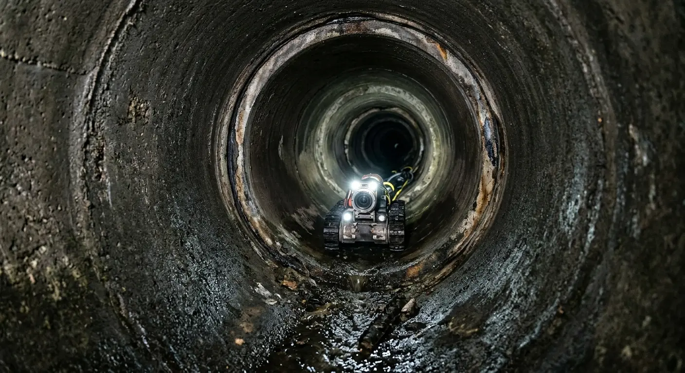 Robotic sewer camera inspecting pipe interior for Drain Snake Service in Marina del Rey